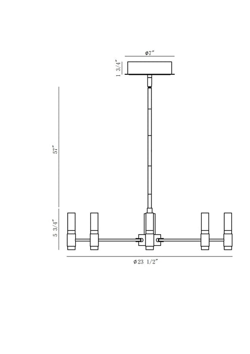 Eurofase 46352-019 Albany 24" Brass-Black Mix LED Chandelier