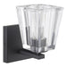 Vanity Light Thesis 206979A Valentin 4 inch 1 light Matte Black Vanity Light with Clear Pressed Glass Shade THESIS