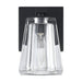 Vanity Light Thesis 206979A Valentin 4 inch 1 light Matte Black Vanity Light with Clear Pressed Glass Shade THESIS