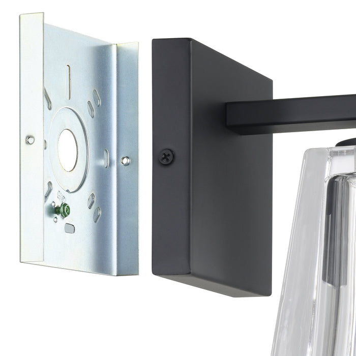 Vanity Light Thesis 206979A Valentin 4 inch 1 light Matte Black Vanity Light with Clear Pressed Glass Shade THESIS