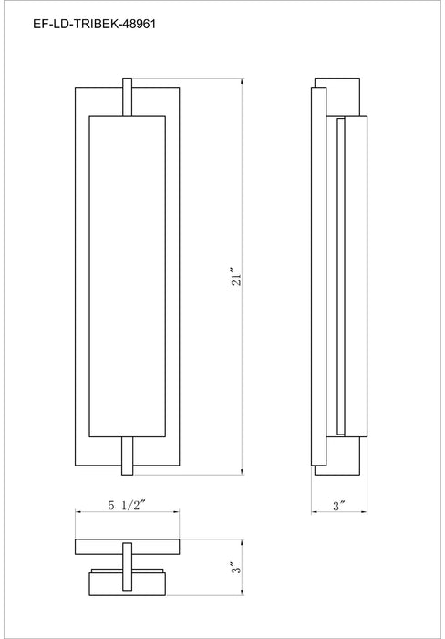 Eurofase 48961-028 Tribek 21" Matte Black LED Outdoor Wall Light