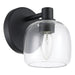 Vanity Light Thesis 206996A Valentina 5 inch 1 light Matte Black Vanity Light with Clear Glass Shade THESIS