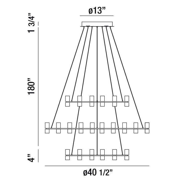 Eurofase 33726-014 Netto 41" Chrome LED Chandelier