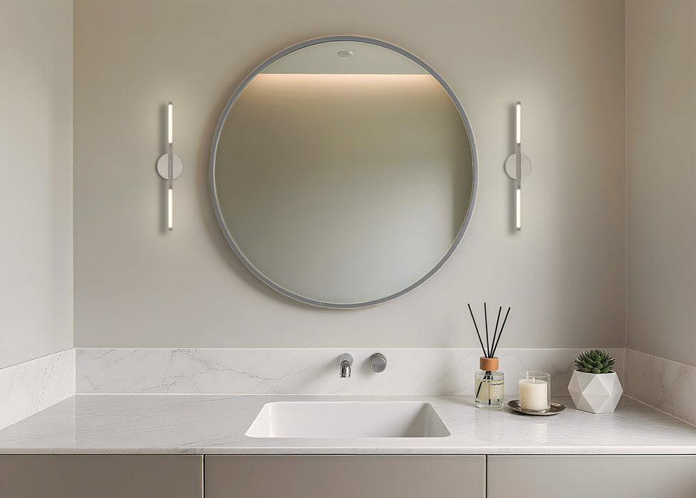 Vanity Light Thesis 207291A Overture 24 inch 2 light Polished Nickel 5CCT LED Vanity Light THESIS