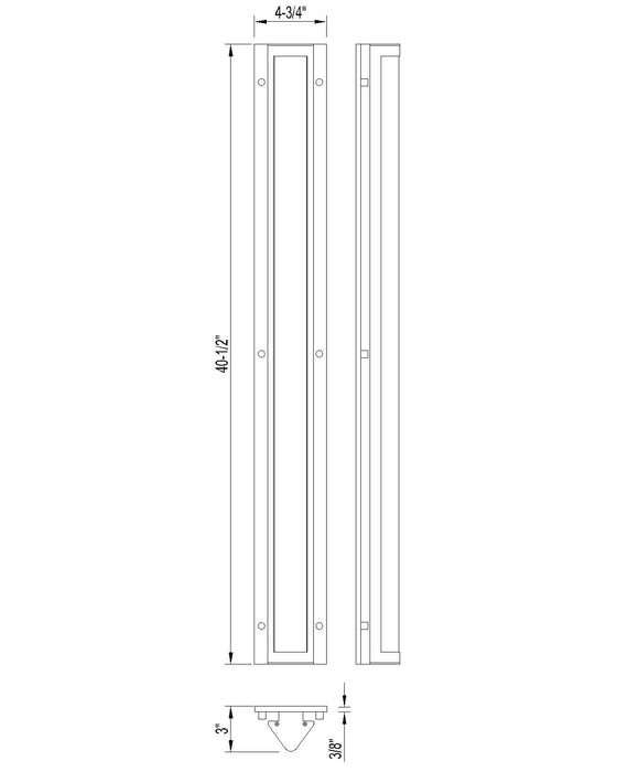 Eurofase 50110-018 Hy50 40" Sand Black LED Outdoor Wall Light