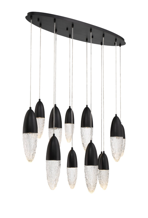 Eurofase 43861-024 Ecrou 44" Matte Black LED Chandelier