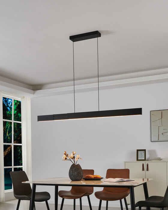 Chandelier Thesis 207773A Falsetto 40–73 inch 3 light Textured Black 3CCT LED Expandable Linear Chandelier THESIS