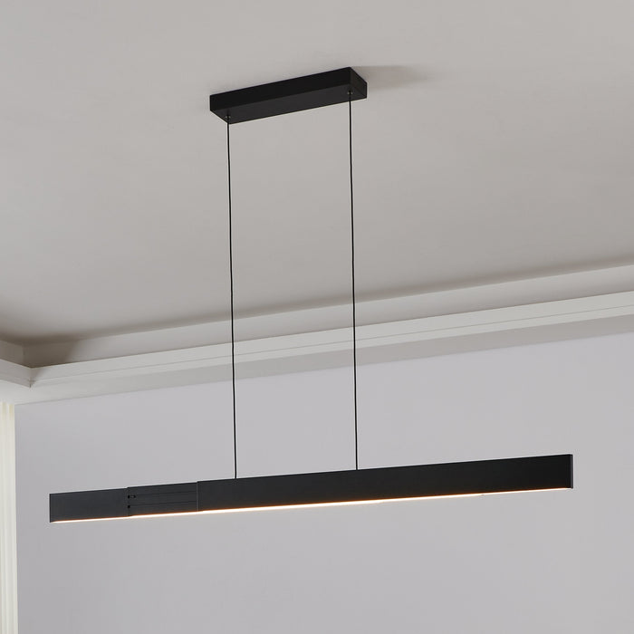 Chandelier Thesis 207773A Falsetto 40–73 inch 3 light Textured Black 3CCT LED Expandable Linear Chandelier THESIS