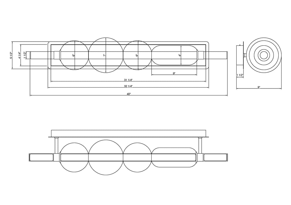 Eurofase 50051-038 Lucent 40" Gold LED Vanity Light