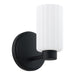 Vanity Light Thesis 207024A Bedminster 5 inch 1 light Matte Black Vanity Light with Etched Opal Ribbed Glass Shade THESIS