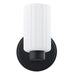 Vanity Light Thesis 207024A Bedminster 5 inch 1 light Matte Black Vanity Light with Etched Opal Ribbed Glass Shade THESIS