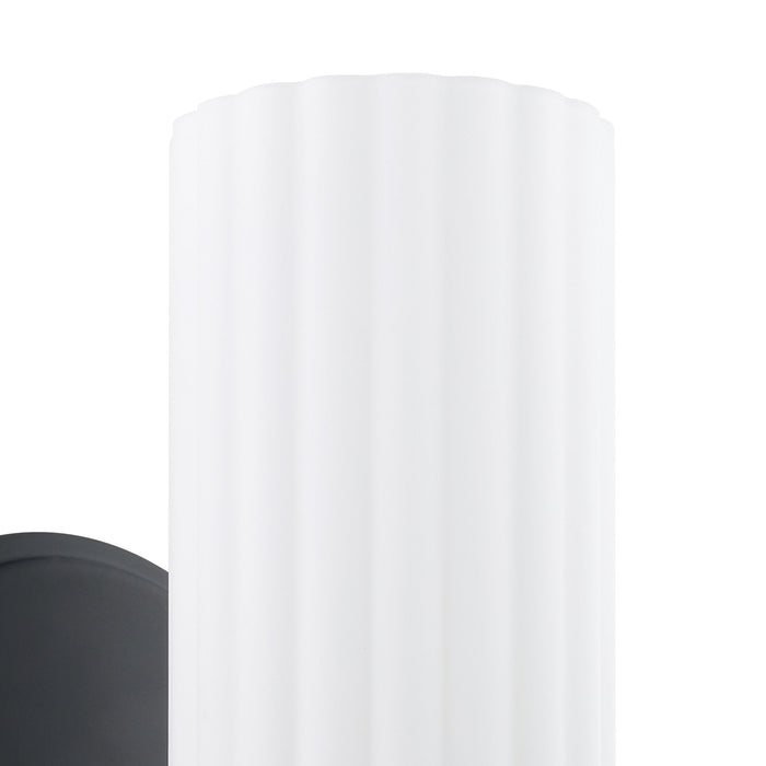 Vanity Light Thesis 207024A Bedminster 5 inch 1 light Matte Black Vanity Light with Etched Opal Ribbed Glass Shade THESIS