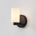 Vanity Light Thesis 207024A Bedminster 5 inch 1 light Matte Black Vanity Light with Etched Opal Ribbed Glass Shade THESIS