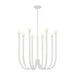 Chandelier Thesis 207254A Dahlia 28 inch 8 light Textured White Chandelier with Opal Glass Shades THESIS