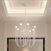 Chandelier Thesis 207254A Dahlia 28 inch 8 light Textured White Chandelier with Opal Glass Shades THESIS