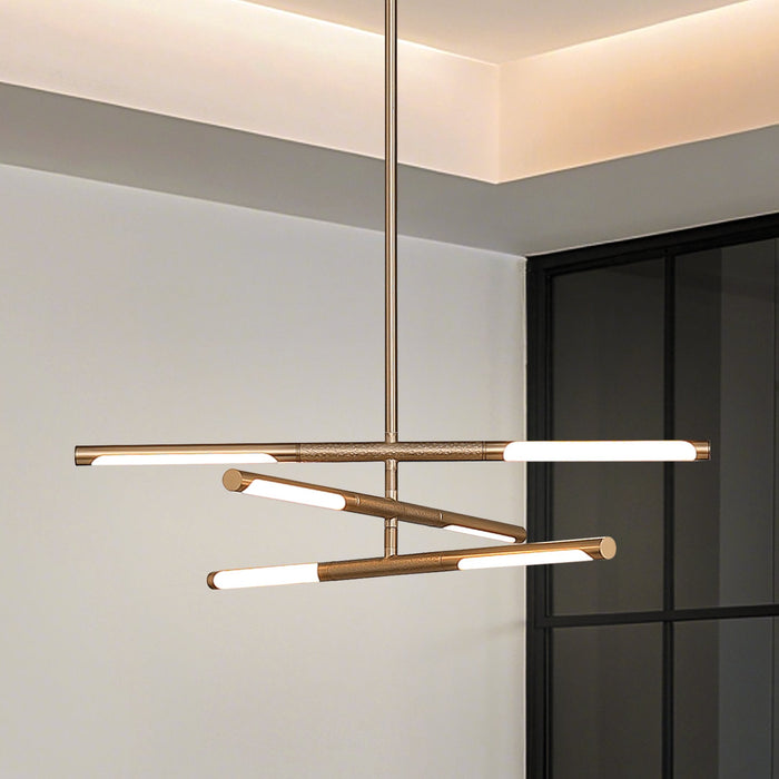 Chandelier Thesis 207279A Overture 24 inch 6 light Champagne Gold 5CCT LED Chandelier THESIS