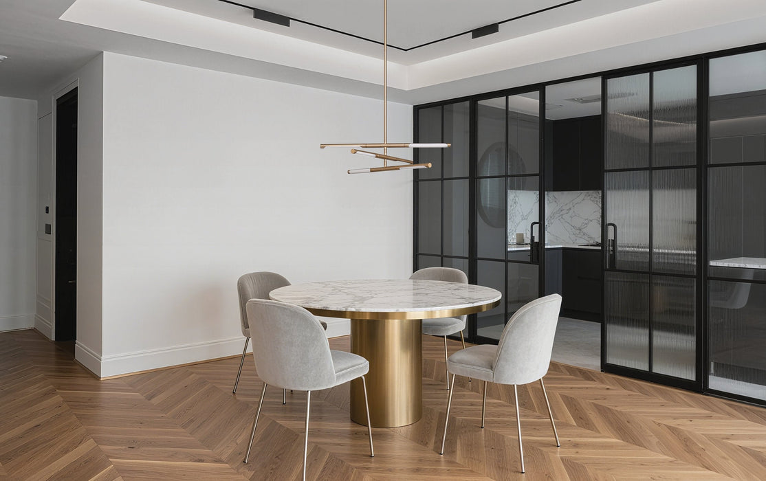 Chandelier Thesis 207279A Overture 24 inch 6 light Champagne Gold 5CCT LED Chandelier THESIS