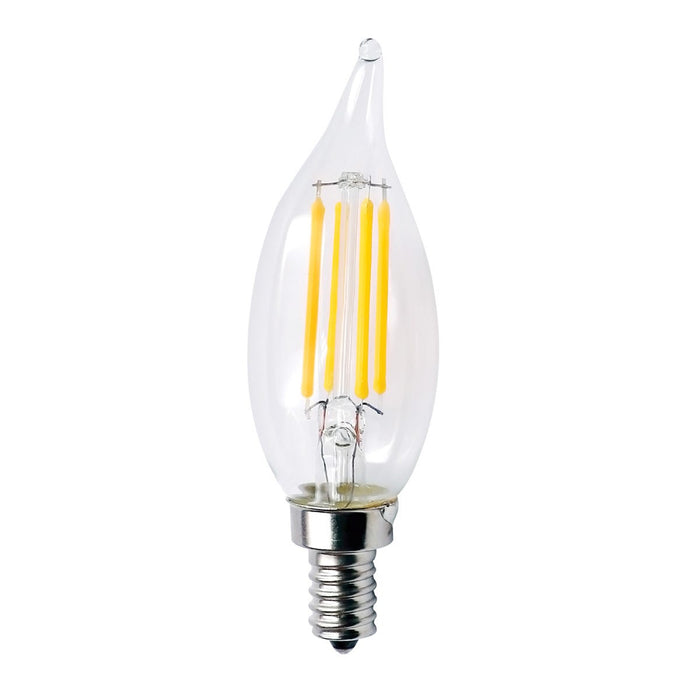 LED Filament Bulbs Halco - CA10CL4ANT/830/LED2 - LED Chandelier (CA10) Filament Clear (E12) 120V 350L Dimm Halco Lighting Technologies