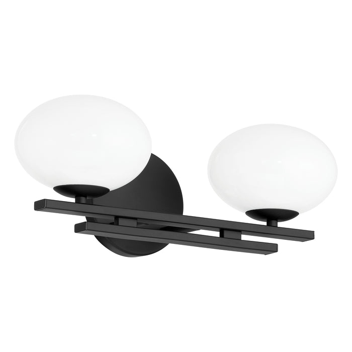 Vanity Light Thesis 207391A Julep 16 inch 2 light Matte Black Vanity Light with Opal Glass Shades THESIS
