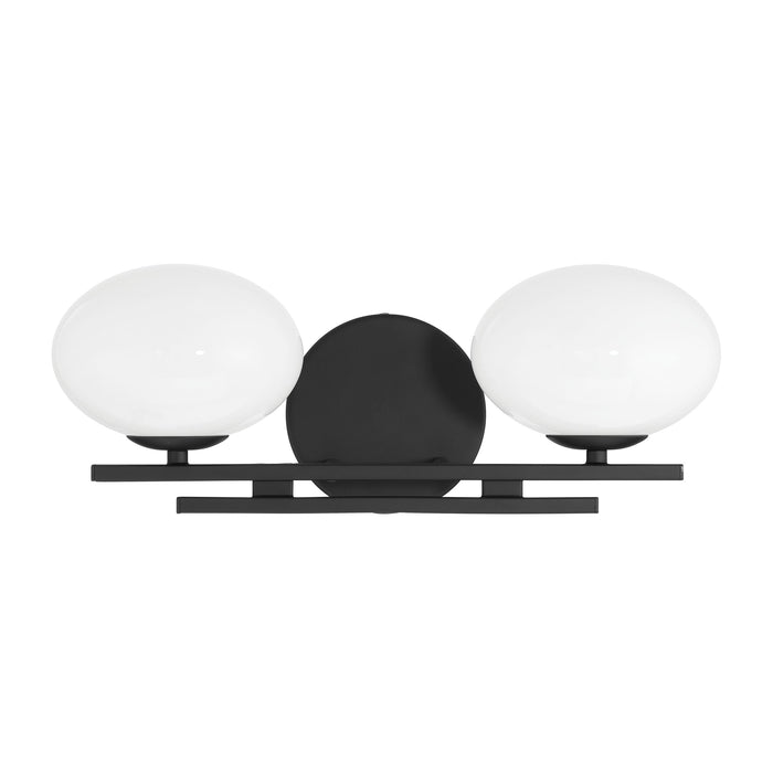 Vanity Light Thesis 207391A Julep 16 inch 2 light Matte Black Vanity Light with Opal Glass Shades THESIS