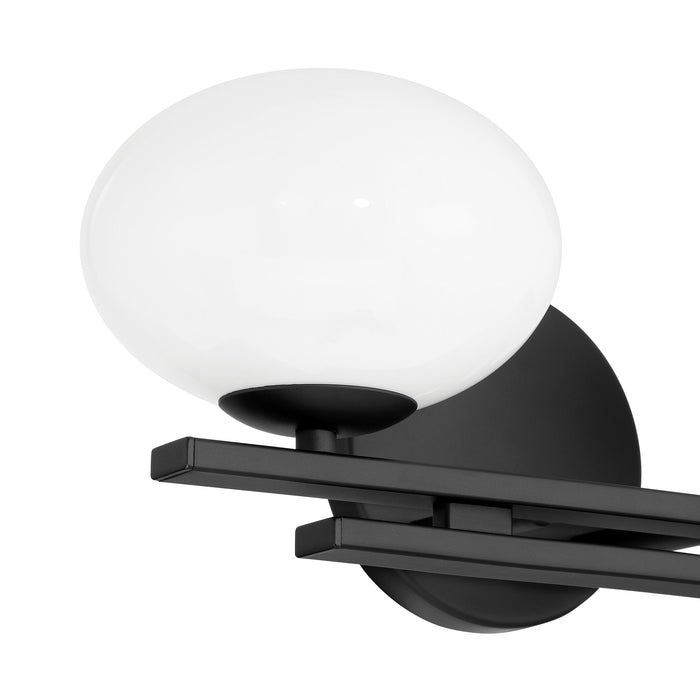 Vanity Light Thesis 207391A Julep 16 inch 2 light Matte Black Vanity Light with Opal Glass Shades THESIS
