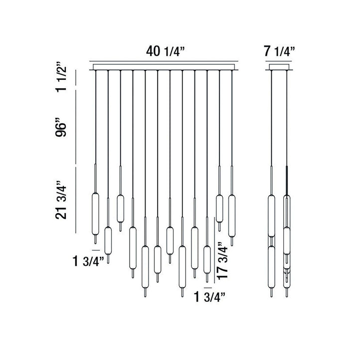Eurofase 37236-038 Cumberland 40" Mix LED Chandelier