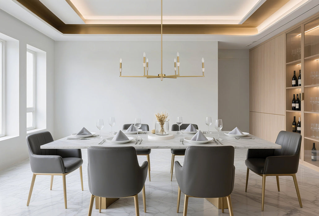 Chandelier Thesis 207359A Montclair 46 inch 6 light Brushed Gold and Natural Alabaster Linear Chandelier THESIS