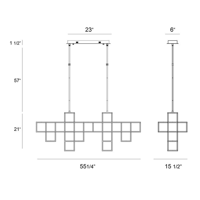 Eurofase 38257-021 Ferro 55" Matte Black LED Chandelier