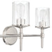 Vanity Light Thesis 207698A Andrea 24 inch 3 light Polished Nickel Vanity Light with Clear Ribbed Glass Shades THESIS