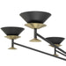 Chandelier Thesis 207315A Tremolo 48 inch 6 light Textured Black and Champagne Gold Chandelier THESIS