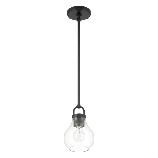 Pendant Light Thesis 207643A Mansfield 6 inch 1 light Matte Black Pendant Light with Clear Glass Shade THESIS