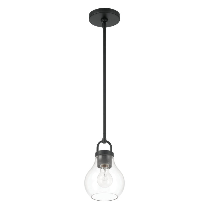 Pendant Light Thesis 207643A Mansfield 6 inch 1 light Matte Black Pendant Light with Clear Glass Shade THESIS