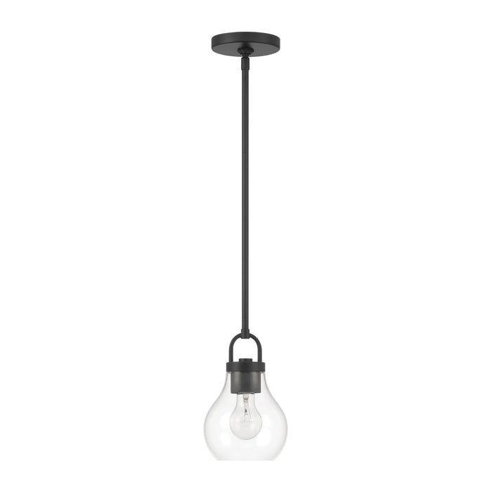 Pendant Light Thesis 207643A Mansfield 6 inch 1 light Matte Black Pendant Light with Clear Glass Shade THESIS