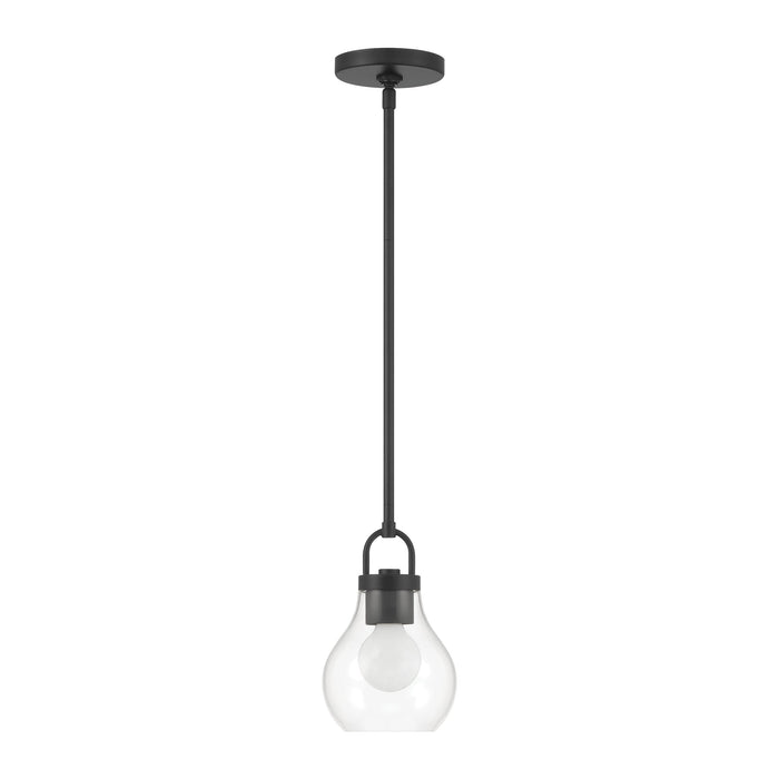 Pendant Light Thesis 207643A Mansfield 6 inch 1 light Matte Black Pendant Light with Clear Glass Shade THESIS