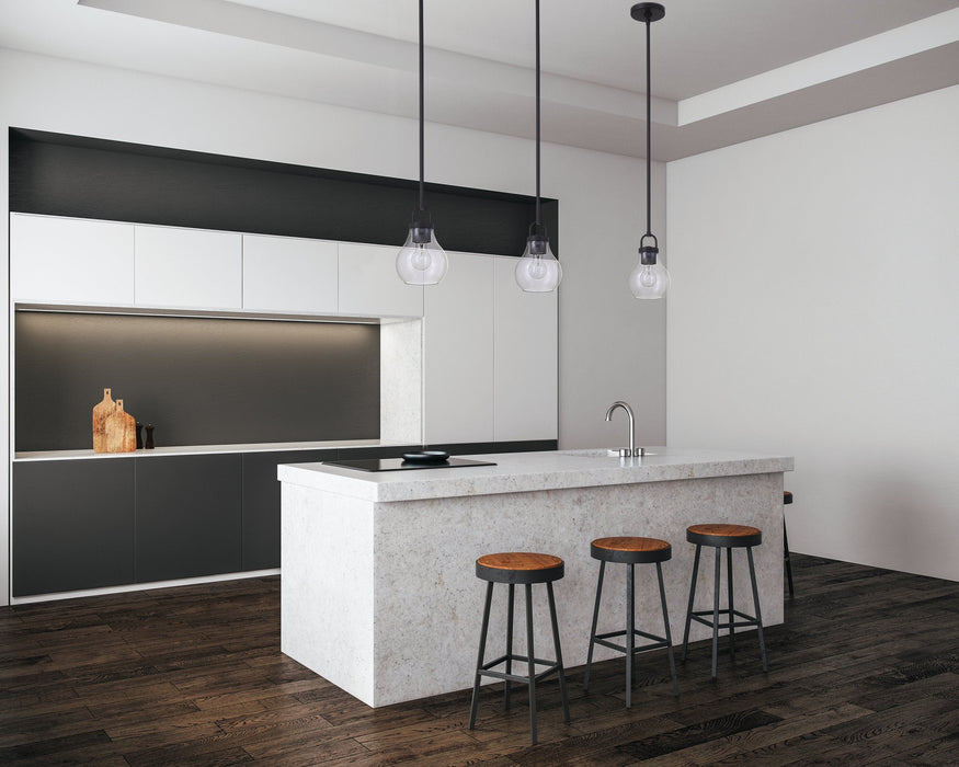 Pendant Light Thesis 207643A Mansfield 6 inch 1 light Matte Black Pendant Light with Clear Glass Shade THESIS