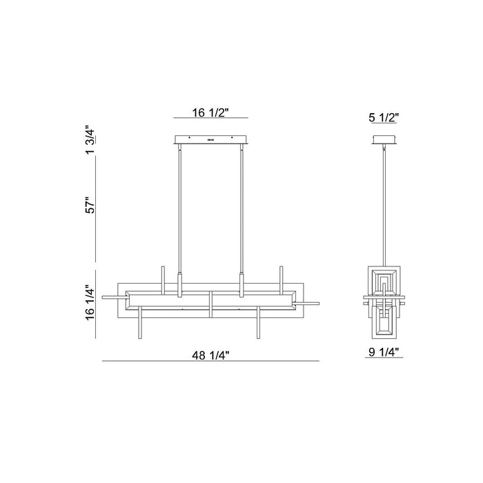 Eurofase 45719-011 Inizio 48" Matte Gold LED Chandelier