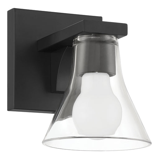 Vanity Light Thesis 207661A Gilford 5 inch 1 light Matte Black Vanity Light with Clear Glass Shade THESIS