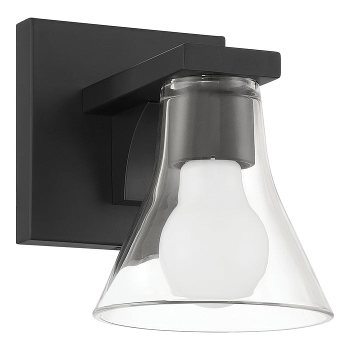 Vanity Light Thesis 207661A Gilford 5 inch 1 light Matte Black Vanity Light with Clear Glass Shade THESIS