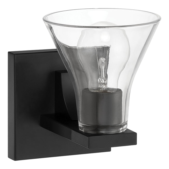 Vanity Light Thesis 207661A Gilford 5 inch 1 light Matte Black Vanity Light with Clear Glass Shade THESIS