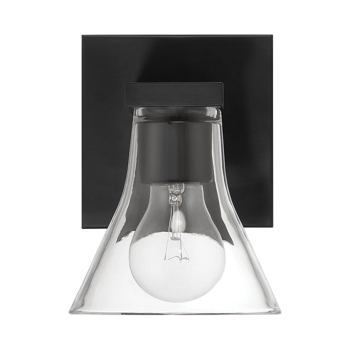 Vanity Light Thesis 207661A Gilford 5 inch 1 light Matte Black Vanity Light with Clear Glass Shade THESIS