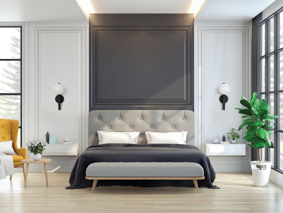 Vanity Light Thesis 207389A Julep 15 inch 1 light Matte Black Vanity Light with Opal Glass Shade THESIS