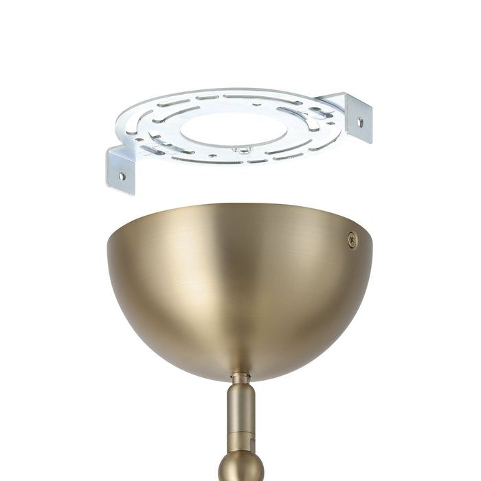 Convertible Pendant Thesis 207293A Sinclair 14 inch Champagne Gold and Black Faux Leather 5CCT LED Convertible Pendant THESIS