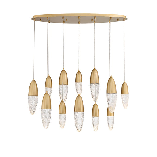 Eurofase 43861-035 Ecrou 44" Satin Gold Paint LED Chandelier