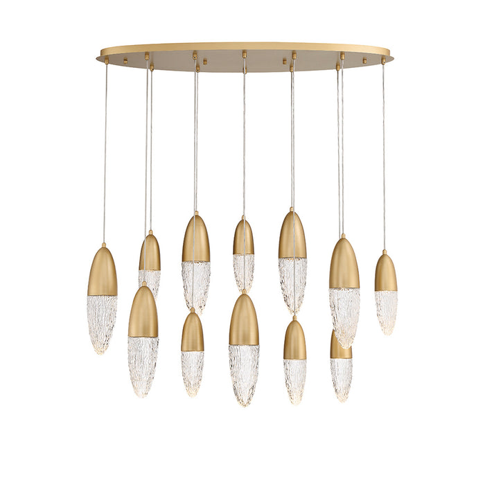 Eurofase 43861-035 Ecrou 44" Satin Gold Paint LED Chandelier