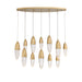 Eurofase 43861-035 Ecrou 44" Satin Gold Paint LED Chandelier