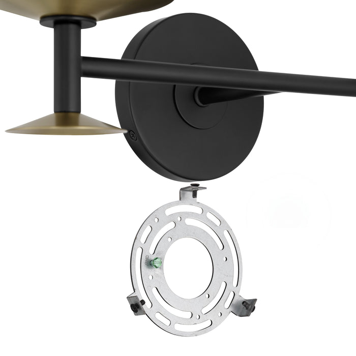 Vanity Light Thesis 207323A Tremolo 20 inch 2 light Matte Black and Champagne Gold Vanity Light with Etched Opal Glass THESIS