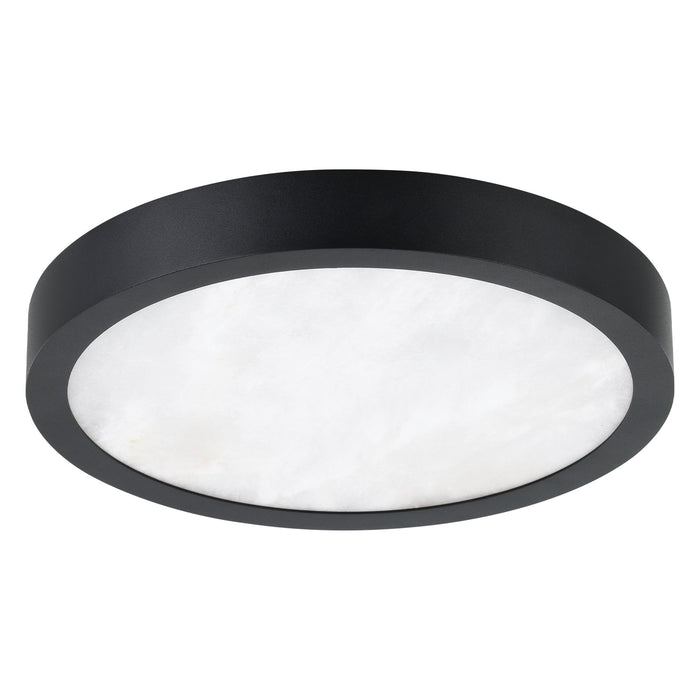 Flush Mount Thesis 207612A Argyle 12 inch Textured Black and Natural Alabaster 5CCT LED Flush Mount THESIS
