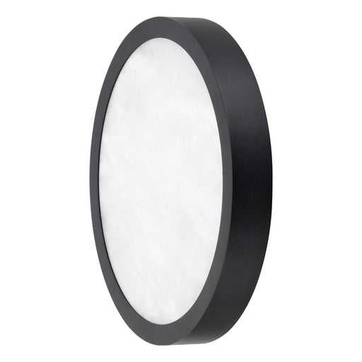 Flush Mount Thesis 207612A Argyle 12 inch Textured Black and Natural Alabaster 5CCT LED Flush Mount THESIS