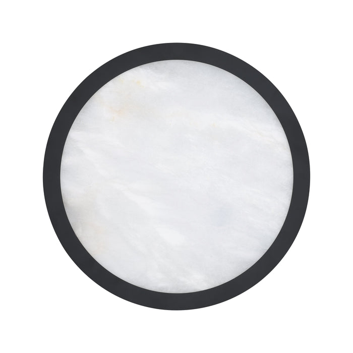 Flush Mount Thesis 207612A Argyle 12 inch Textured Black and Natural Alabaster 5CCT LED Flush Mount THESIS