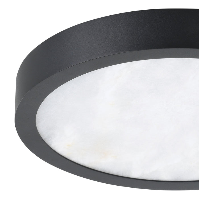 Flush Mount Thesis 207612A Argyle 12 inch Textured Black and Natural Alabaster 5CCT LED Flush Mount THESIS